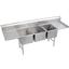 John Boos E3S8162012T18 Sink 3 Compartments 16 Wide x 20 Front to Back x 12 Deep Bowls 18 Drainboard Right 18 Drainboard Left 18 Gauge E Series