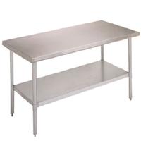 John Boos FBLG4824 Work Table Stainless Steel Top Galvanized Undershelf and Legs 24 x 48 Length 18 Gauge Top Economy Series
