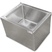 John Boos PBMS201612X Mop Sink Floor Mounted 2458 Length x 1938 Front to Back 12 Water Level Stainless Steel