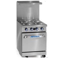 Imperial IR4E Range 24 Wide Electric 4 Burners Round Plate Elements with Space Saver Oven